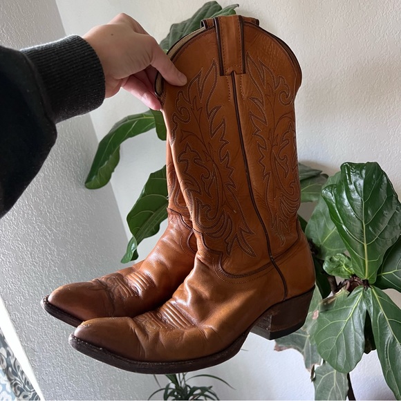 Justin Boots Tan Butterscotch 13” 1636 Cowboy Boots size 9 - Picture 5 of 12